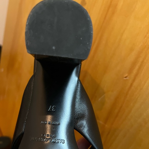 Saint Laurent Paris Black Patent Leather cross sandals slide - Picture 2 of 7